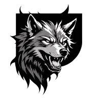 Evil wolf head tattoo design idea