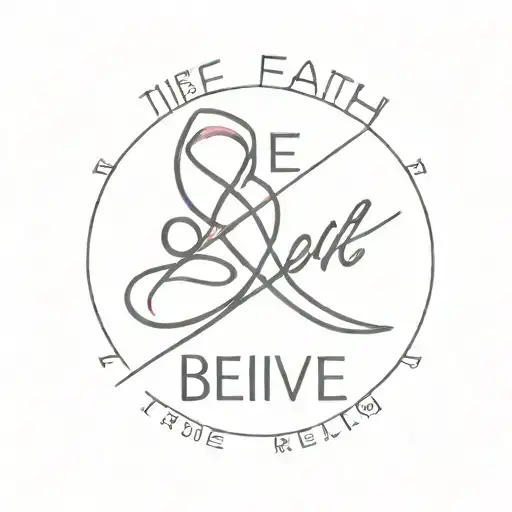 breast cancer sign with the words belive and faith   tattoo design idea