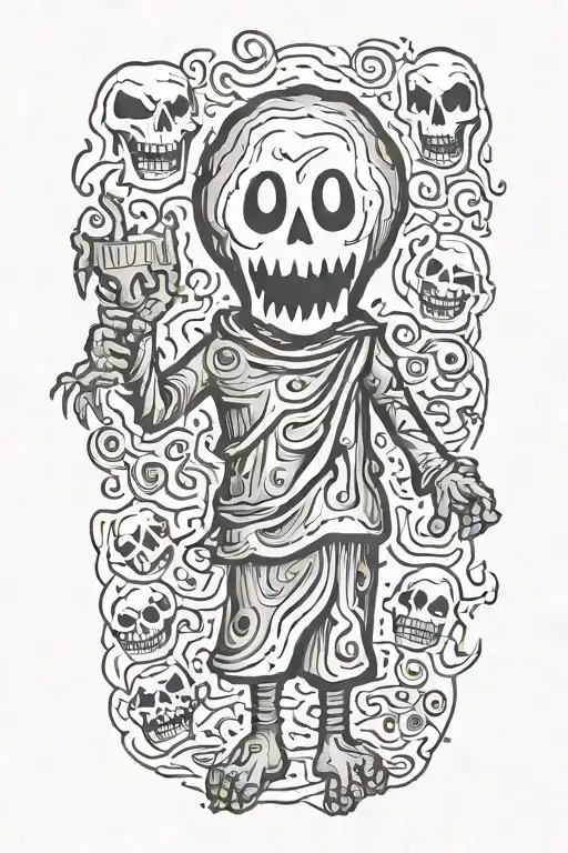 halloween ghost tattoo design idea