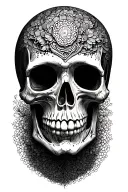 head of skeleton tattoo design idea