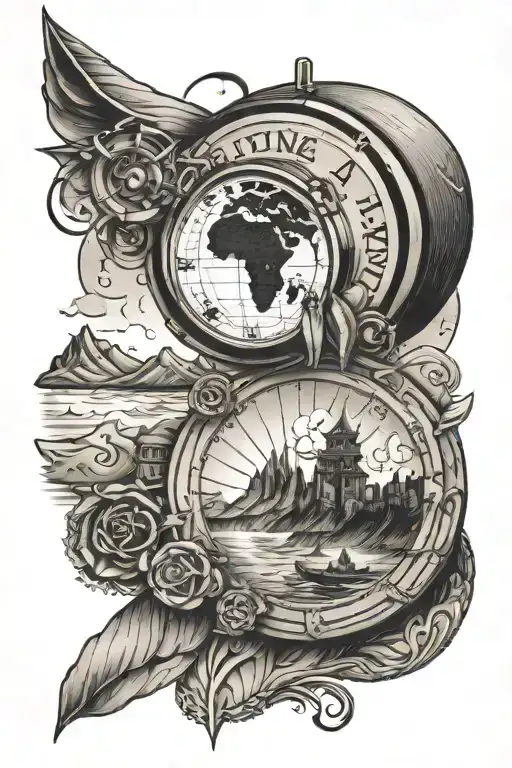 adventure nomad travel tattoo design idea