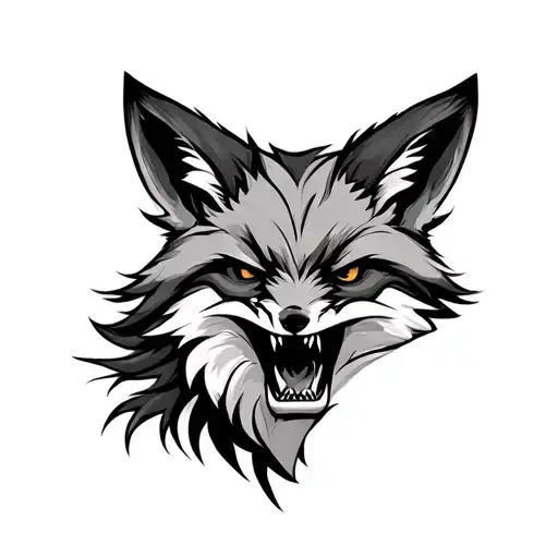 Angry Fox tattoo design idea