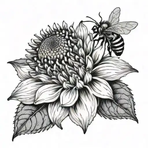 Half sunflower, half honey comb, with a honey bee on it.  tattoo design idea
