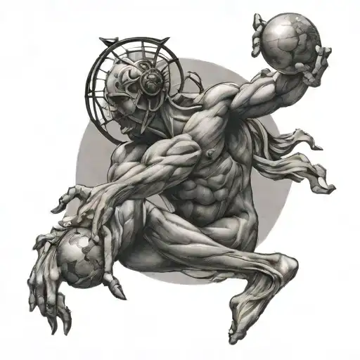 atlas holding the world  tattoo design idea
