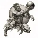 atlas holding the world  tattoo design idea