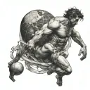 atlas holding the world  tattoo design idea
