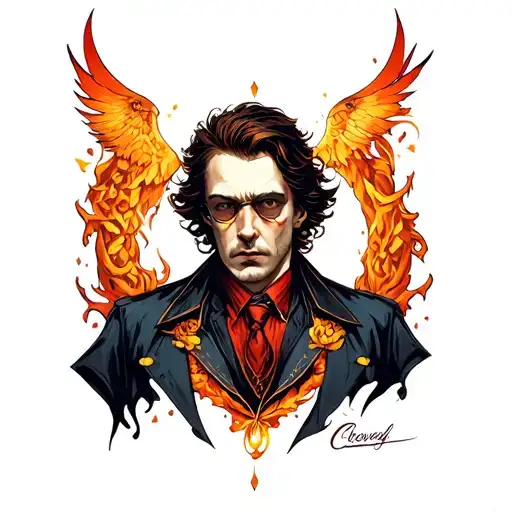 good omens crowley tattoo design idea