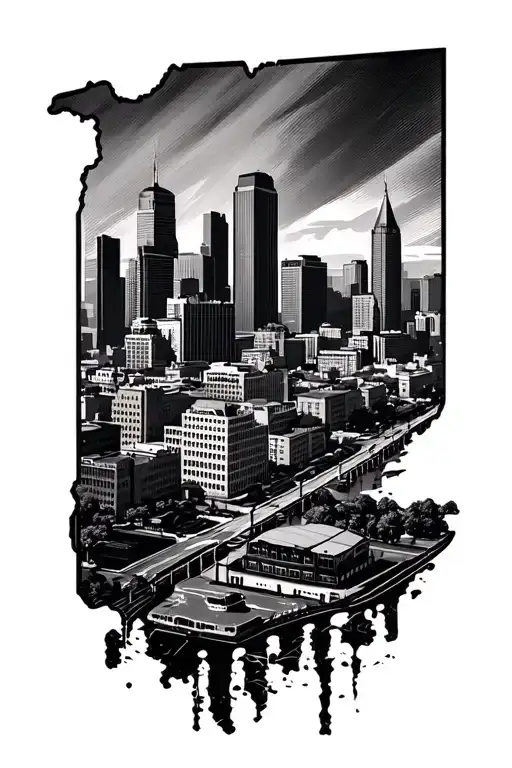 Tennessee and the Memphis skyline  tattoo design idea