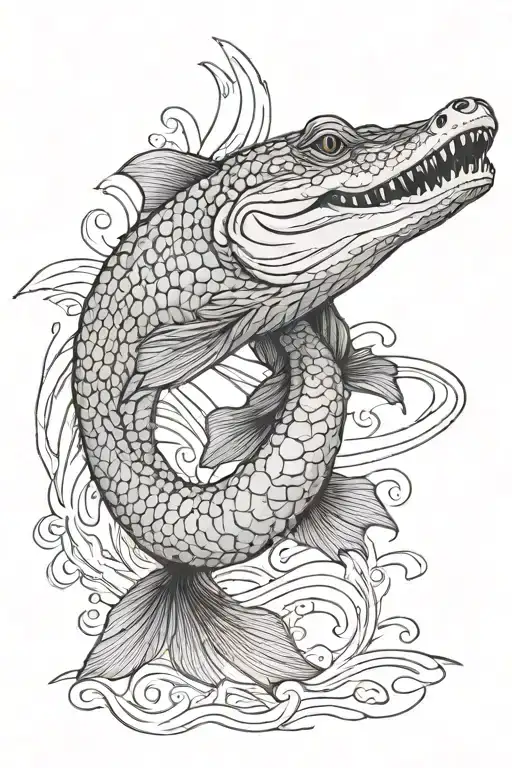 alligator gar tattoo design idea