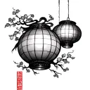 Chinese Lantern tattoo design idea