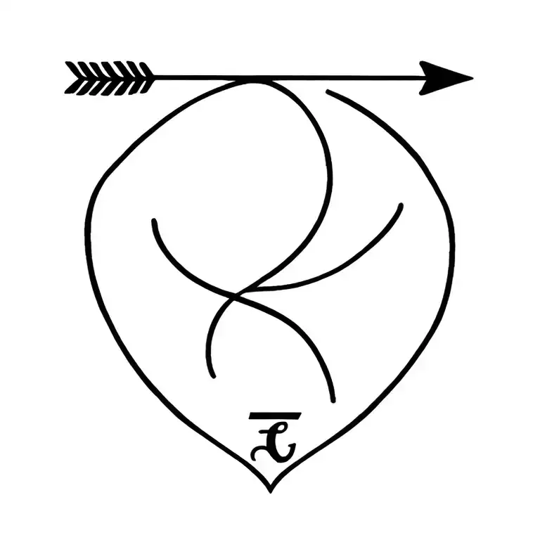 , an arc with an arrow, of the bay leaf, the word ραφαήλ must appear, all in a single symbol to signify tattoo design idea