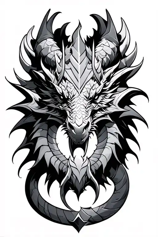 Norse dragon and Viking  tattoo design idea