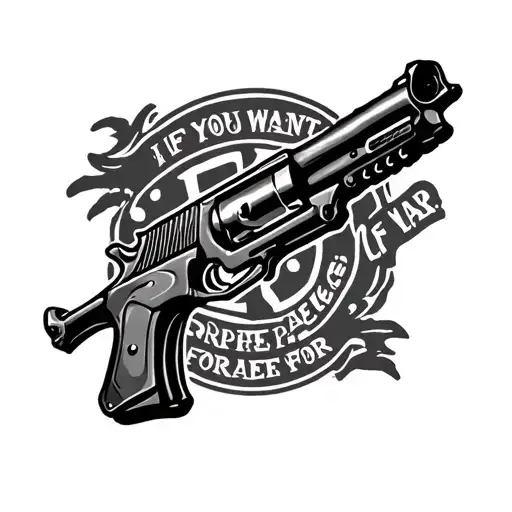 If you want peace, prepare for war - guns tattoo design idea