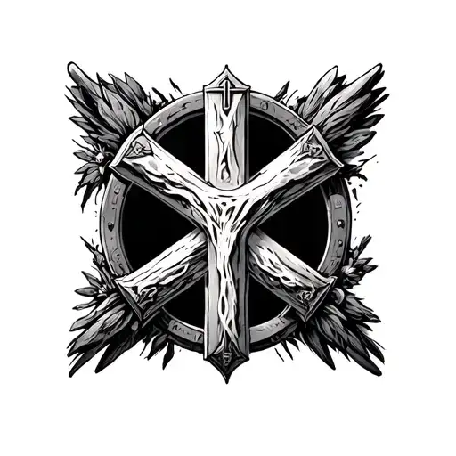 cybersigilism hristian Cross surrounded tattoo design idea