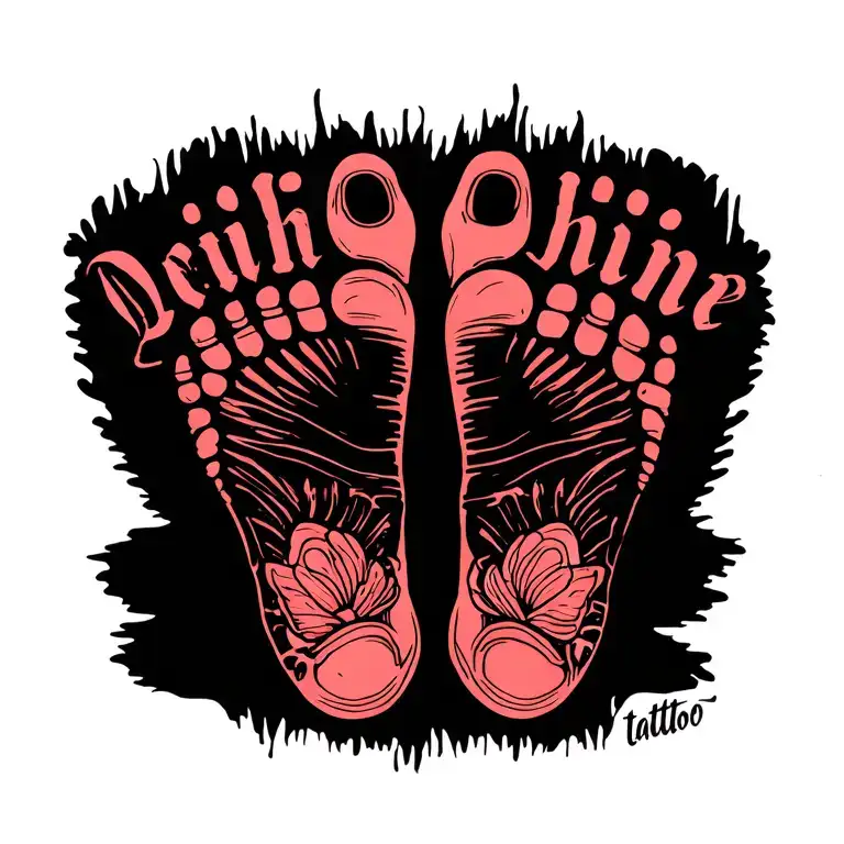 foot prints with names tattoo design idea