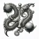 libra and scorpio tattoo design idea