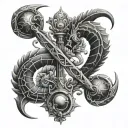 libra and scorpio tattoo design idea