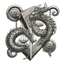 libra and scorpio tattoo design idea