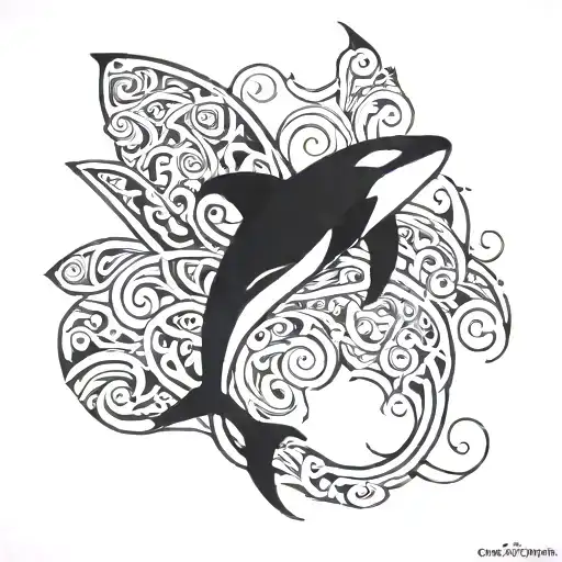 orca whale tattoo design idea