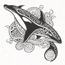 orca whale tattoo design idea