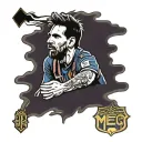 messi and barcelona logo tattoo design idea