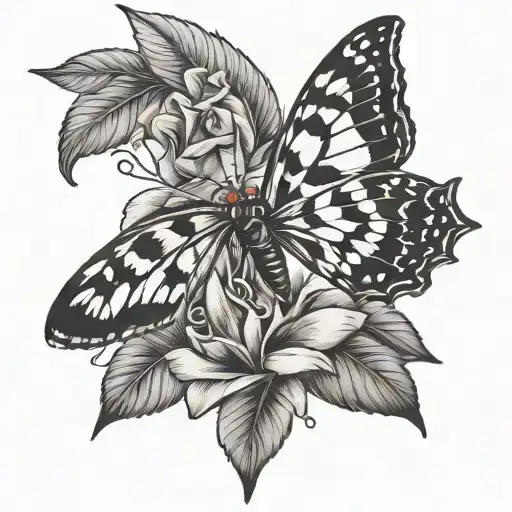 flor de Maga and Puerto Rican harlequin butterfly tattoo design idea