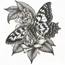 flor de Maga and Puerto Rican harlequin butterfly tattoo design idea
