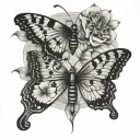 flor de Maga and Puerto Rican harlequin butterfly tattoo design idea