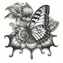flor de Maga and Puerto Rican harlequin butterfly tattoo design idea