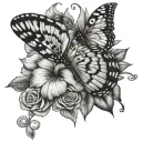 flor de Maga and Puerto Rican harlequin butterfly tattoo design idea