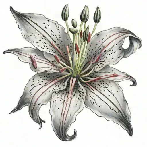 red spider lilly tattoo design idea