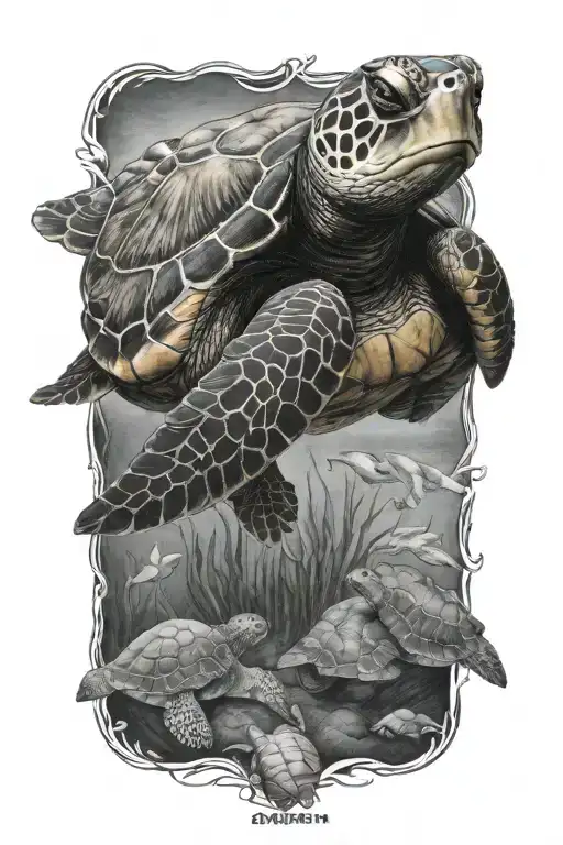 sea turtle tattoo design idea