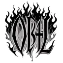 "OB4L" On fire tattoo design idea