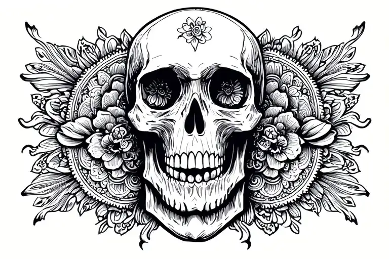 zero skateboards skull Mandala tattoo design idea