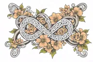 infinity symbol made with flowers intertwined tattoo design idea