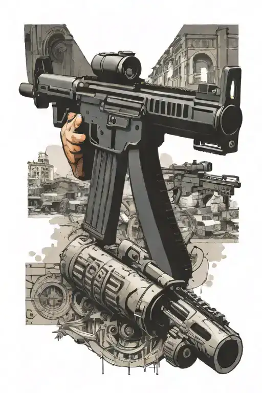 counter strike awp weapon tattoo design idea