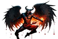 demon angel  fighting soul tattoo design idea