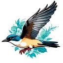 swallow flying tattoo design idea