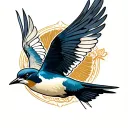 swallow flying tattoo design idea