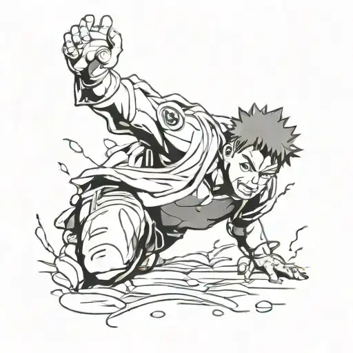 Manic Gaara from Naruto saying "Blood. It's my blood." stencil tattoo design idea