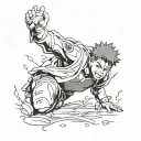 Manic Gaara from Naruto saying "Blood. It's my blood." stencil tattoo design idea