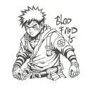 Manic Gaara from Naruto saying "Blood. It's my blood." stencil tattoo design idea