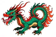Japanese culture inspired dragon tattoo design idea
