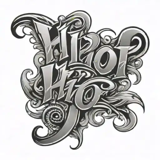 Hip Hop letters tattoo design idea