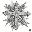 cross made out of 3 nails sticking tattoo design idea