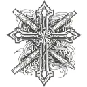 cross made out of 3 nails sticking tattoo design idea