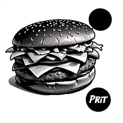 Sharp hamburger tattoo design idea