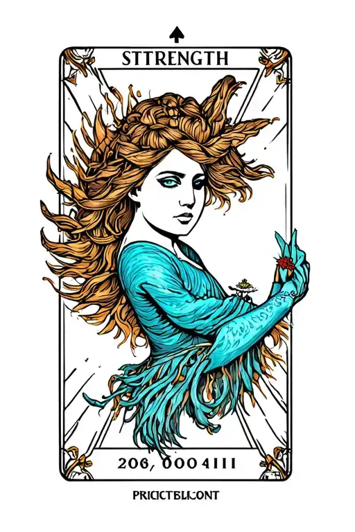 strength tarot card tattoo design idea