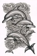 3 dolphins tattoo design idea