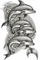 3 dolphins tattoo design idea